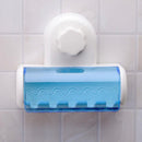 Portacepillos de dientes con ventosa, organizador de baño con tapa, accesorio para baño montado en la pared, 1 unidad