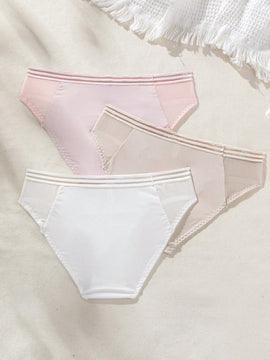 Panties Triangulares De Malla Con Parches Para Mujer