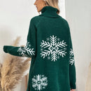 LUNE Sueter De Cuello Alto Para Mujer Con Diseno De Copo De Nieve En Las Mangas Raglan