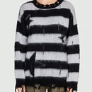 ROMWE Grunge Punk Sueter De Mujer A Rayas Con Estampado De Estrellas