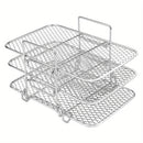 Rejilla para Freidora de Aire Ninja, Accesorios de Freidora de Aire de Doble Cesta Multinivel, Rejilla de Acero Inoxidable 304 para Asar, Rejilla de Cocina, Rejilla para Tostar para Horno