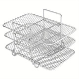 Rejilla para Freidora de Aire Ninja, Accesorios de Freidora de Aire de Doble Cesta Multinivel, Rejilla de Acero Inoxidable 304 para Asar, Rejilla de Cocina, Rejilla para Tostar para Horno