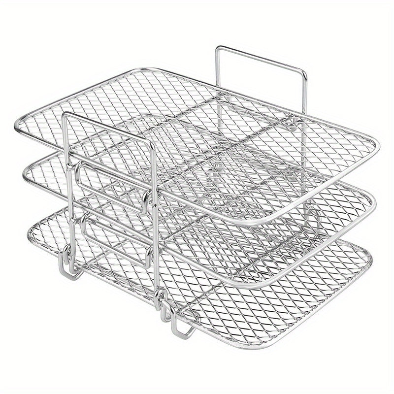 Rejilla para Freidora de Aire Ninja, Accesorios de Freidora de Aire de Doble Cesta Multinivel, Rejilla de Acero Inoxidable 304 para Asar, Rejilla de Cocina, Rejilla para Tostar para Horno