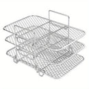 Rejilla para Freidora de Aire Ninja, Accesorios de Freidora de Aire de Doble Cesta Multinivel, Rejilla de Acero Inoxidable 304 para Asar, Rejilla de Cocina, Rejilla para Tostar para Horno