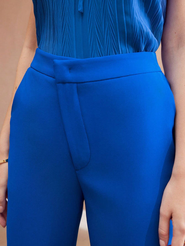 MOTF PREMIUM Pantalones De Cintura Super Puesta Para Mujeres Tejido Y De Color Solido