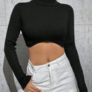 EZwear Sueter De Cuello Alto De Mangas Largas Para Mujer Con Dobladillo Irregular