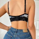 Sujetador Inalambrico Tie-dye Con Encaje Y Parches Para Mujer