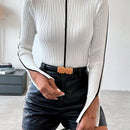 Essnce Sueter Ajustado Con Manga Dividida Y Rayas Color Block Para Mujer