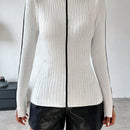 Essnce Sueter Ajustado Con Manga Dividida Y Rayas Color Block Para Mujer