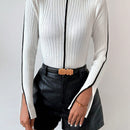Essnce Sueter Ajustado Con Manga Dividida Y Rayas Color Block Para Mujer