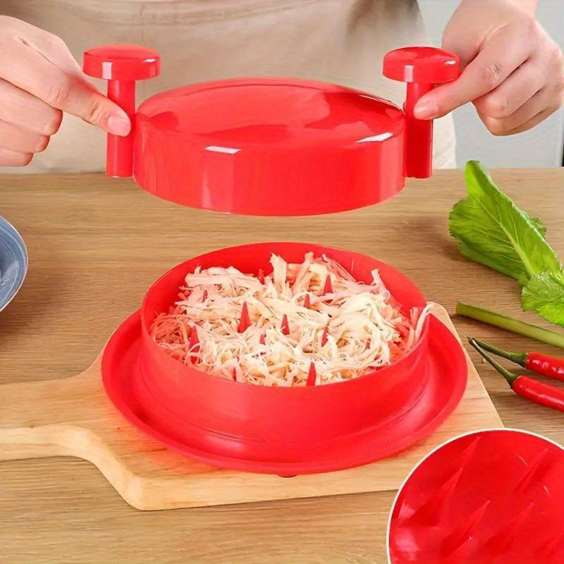 1pc Desmenuzador de pollo - Desmenuzador de carne de torsión con asa y base antideslizante, ideal para carne de res y pollo, material de plástico, no requiere batería, esenciales de cocina | Herramienta de cocina moderna | Plástico duradero