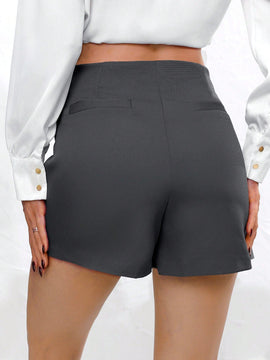 Falda Pantalon De Color Solido Para Mujeres