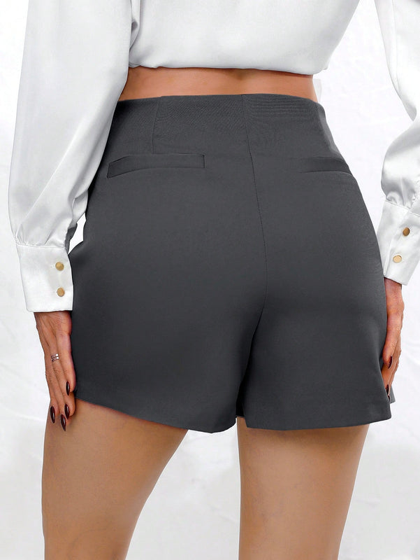 Falda Pantalon De Color Solido Para Mujeres