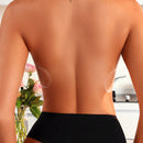 2 Piezas Sujetador De Color Liso Con Aro De Acero Y Braguitas Con Espalda En T