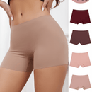 4 Piezas De Bragas Cortas Sin Costuras, Suaves Y Comodas Bragas De Cintura Baja