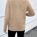 LUNE Sueter De Punto De Copo De Nieve Con Cuello Redondo De Color Caqui Para Mujer