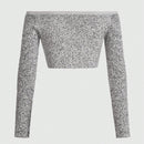 ROMWE Grunge Punk Jersey Ajustado De Encaje De Pestanas De Estilo Punk Para Mujer, Hombros Descubiertos Con Patron Jacquard Retro