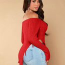 SXY Jersey de hombro abierto con dobladillo asimetrico