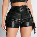 PETITE Shorts Ajustados De Patchwork Con Flecos De Pu