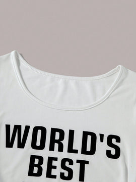 Camiseta Corta Con Estampado De Eslogan
