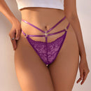 Ropa Interior De Encaje Con Tanga Ahuecada Para Mujer