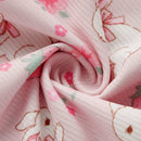 ROMWE Kawaii Conjunto De Lenceria De Encaje De Remiendo Con Impresion De Conejo Y Fresa Para Mujeres