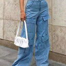 Jeans cargo de pernera ancha con bolsillo con solapa Street