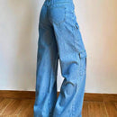 Jeans cargo de pernera ancha con bolsillo con solapa Street
