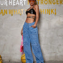 Jeans cargo de pernera ancha con bolsillo con solapa Street