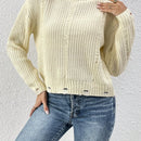 LUNE Sweater De Punto De Cuello De Tortuga Con Hombros Caidos Para Mujer