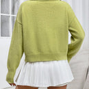 EZwear Sueter Casual Con Hombros Caidos Y Cuello Levantado De Color Solido Para Mujer