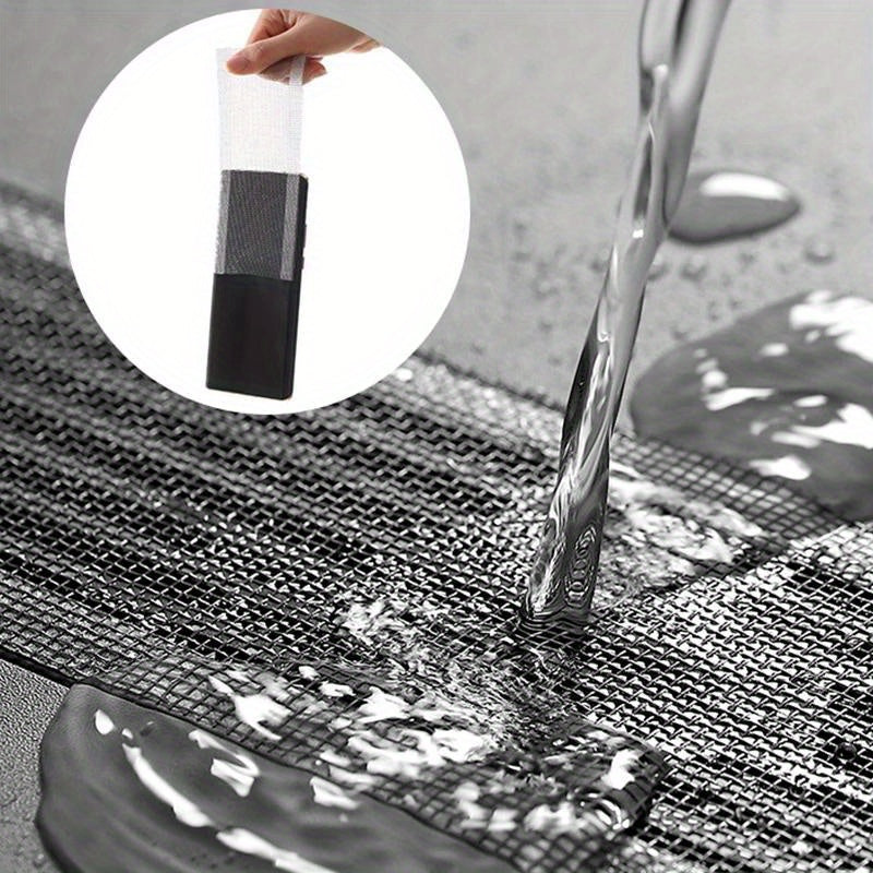 1 Rollo 5M Atrapapelos Para Desagüe De Ducha, Pegatinas De Desagüe De Piso Autoadhesivas, Filtro De Colador De Malla Desechable Para Fregadero De Baño