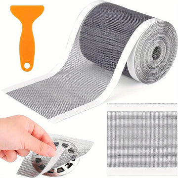 1 Rollo 5M Atrapapelos Para Desagüe De Ducha, Pegatinas De Desagüe De Piso Autoadhesivas, Filtro De Colador De Malla Desechable Para Fregadero De Baño
