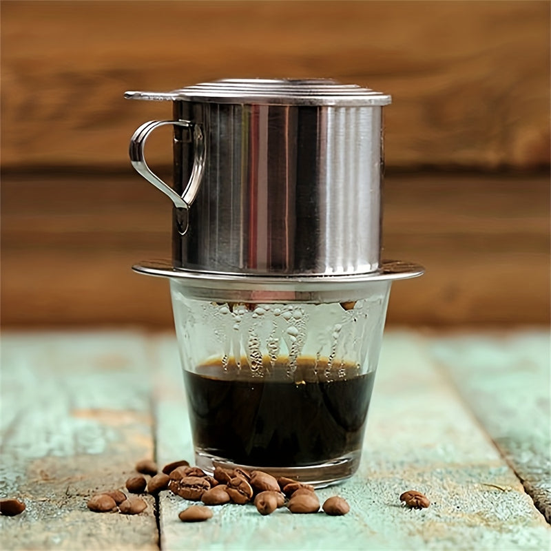 Cafetera de goteo de acero inoxidable con filtro antigoteo, estilo sur de Vietnam, para preparar café en casa, diseño duradero y fácil de usar