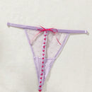 Tanga transparente de lunares para mujer