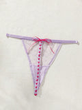 Tanga transparente de lunares para mujer