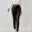 Frenchy Pantalones Largos Ajustados De Color Solido Para Mujer