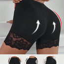 Pantalones Cortos De Encaje Floral Para Mujer Con Parches