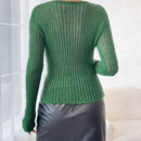 Frenchy Jersey Delgado De Cuello Redondo De Color Solido