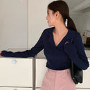 DAZY Sueter De Punto De Cuello Alto Y Manga Larga De Color Solido Para Mujer