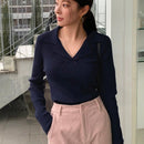 DAZY Sueter De Punto De Cuello Alto Y Manga Larga De Color Solido Para Mujer