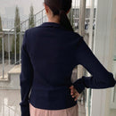 DAZY Sueter De Punto De Cuello Alto Y Manga Larga De Color Solido Para Mujer