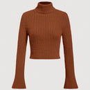 MOD Jersey De Canale Con Cuello Alto Y Mangas Acampanadas Para Mujer
