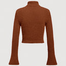 MOD Jersey De Canale Con Cuello Alto Y Mangas Acampanadas Para Mujer