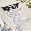 Tangas De Triangulo De Encaje Y Parche Hueco Para Mujer