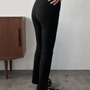 FRIFUL 1 Pieza Pantalones Largos De Dobladillo Dividido Decorados Con Botones
