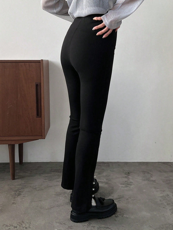 FRIFUL 1 Pieza Pantalones Largos De Dobladillo Dividido Decorados Con Botones
