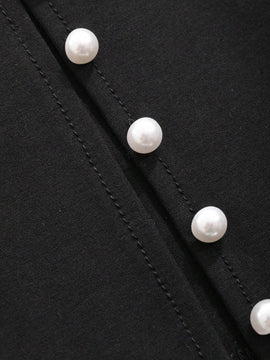 FRIFUL 1 Pieza Pantalones Largos De Dobladillo Dividido Decorados Con Botones