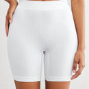 Leisure pantalones de ciclismo sin costuras con cintura ajustada de unicolor y minimalista, uso casual de todos los dias