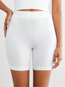 Leisure shorts de ciclismo de ajuste cenido, de unicolor, de verano, informales y sin costuras